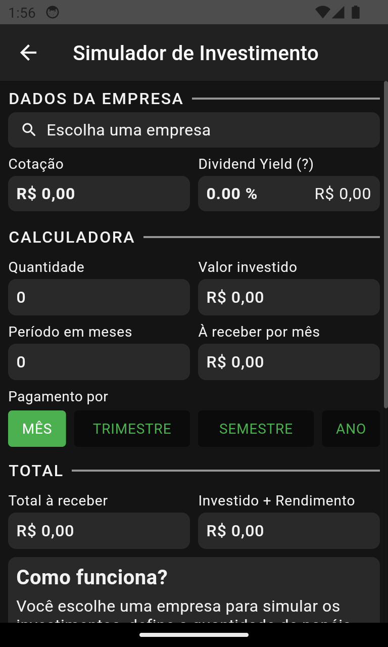 Simulador de investimentos